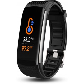 Smart Watch, Fitness Tracker with Body Temperature Thermometer Blood Oxygen Heart Rate Blood Pressure Monitor Sleep Monitor Step Counter Pedometer Calorie Counter IP67 Waterproof for Women Men Kids