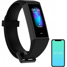 WYZE Band Fitness Tracker with Alexa Built-in, Activity Tracker Watch with Heart Rate Monitor, Smart Fitness Band with Step Counter, Calorie Counter, Pedometer Water Resistant, Black