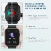 Smart Watches for Men Women,Fitness Tracker with Heart Rate Monitor Sport AMOLED Display Swimming Waterproof Watch for Android/ iOS/Phones, Black